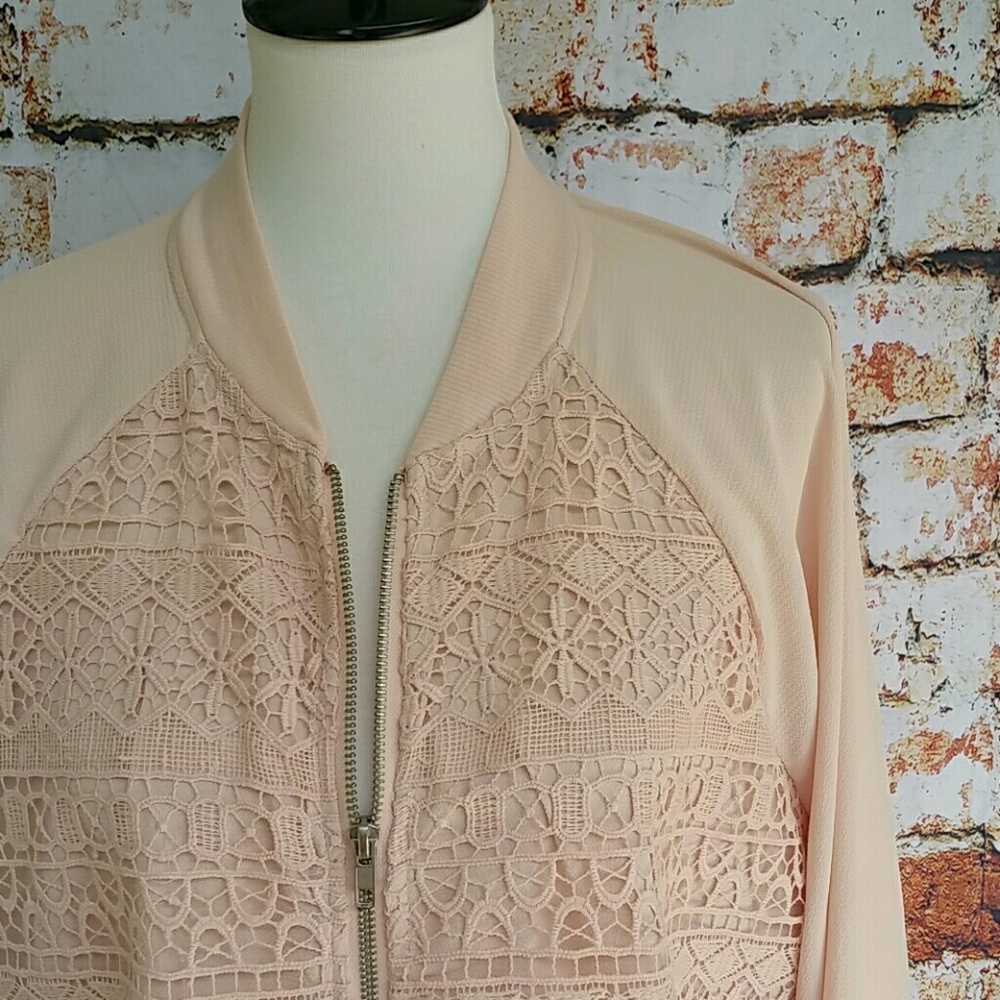 Lightweight crochet bomber style jacket
